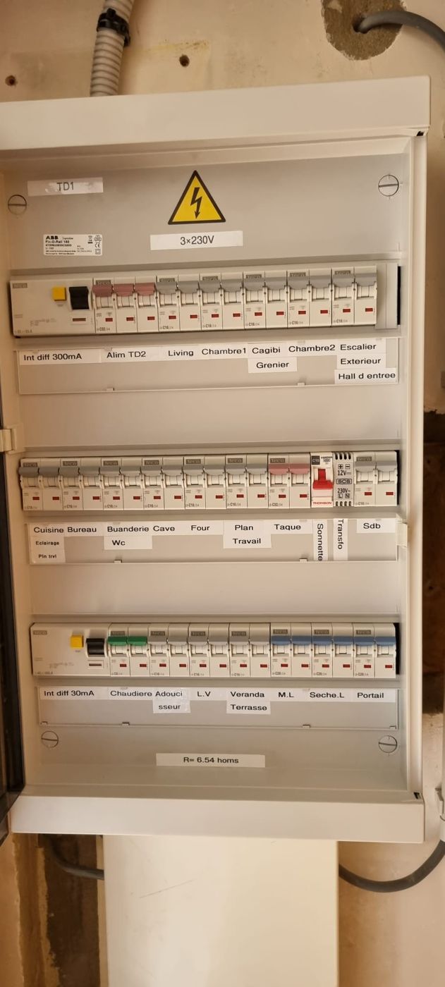 Tableau double rangée — chantier SelbElec