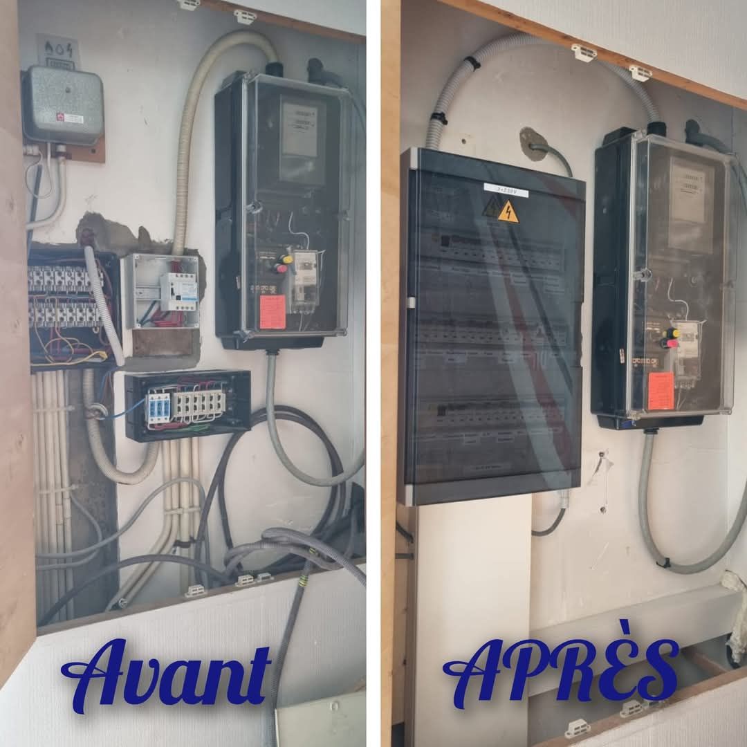 Avant / après : remplacement de tableau — chantier SelbElec